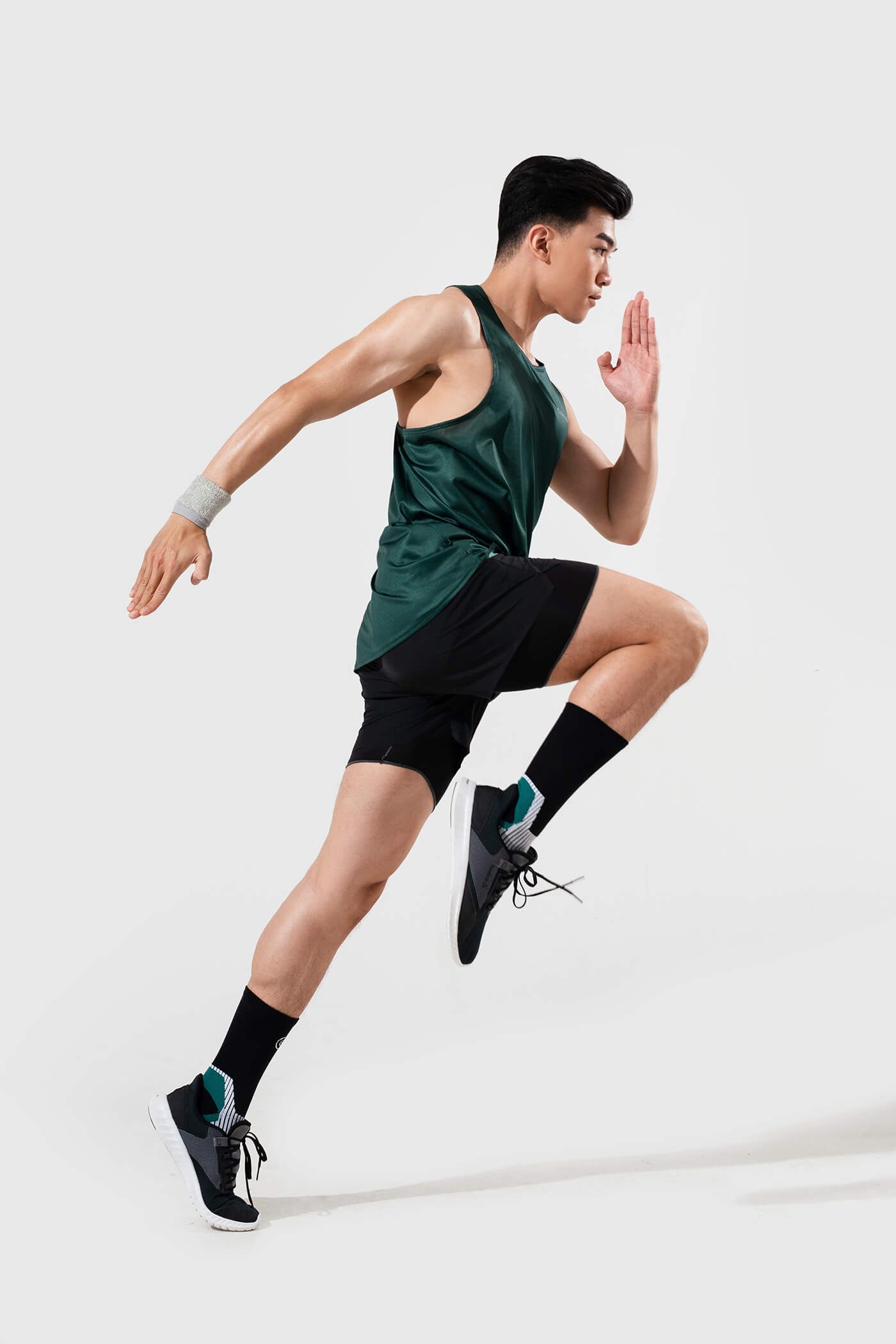 Áo Singlet chạy bộ Fast & Free xanh-bong-dem 5