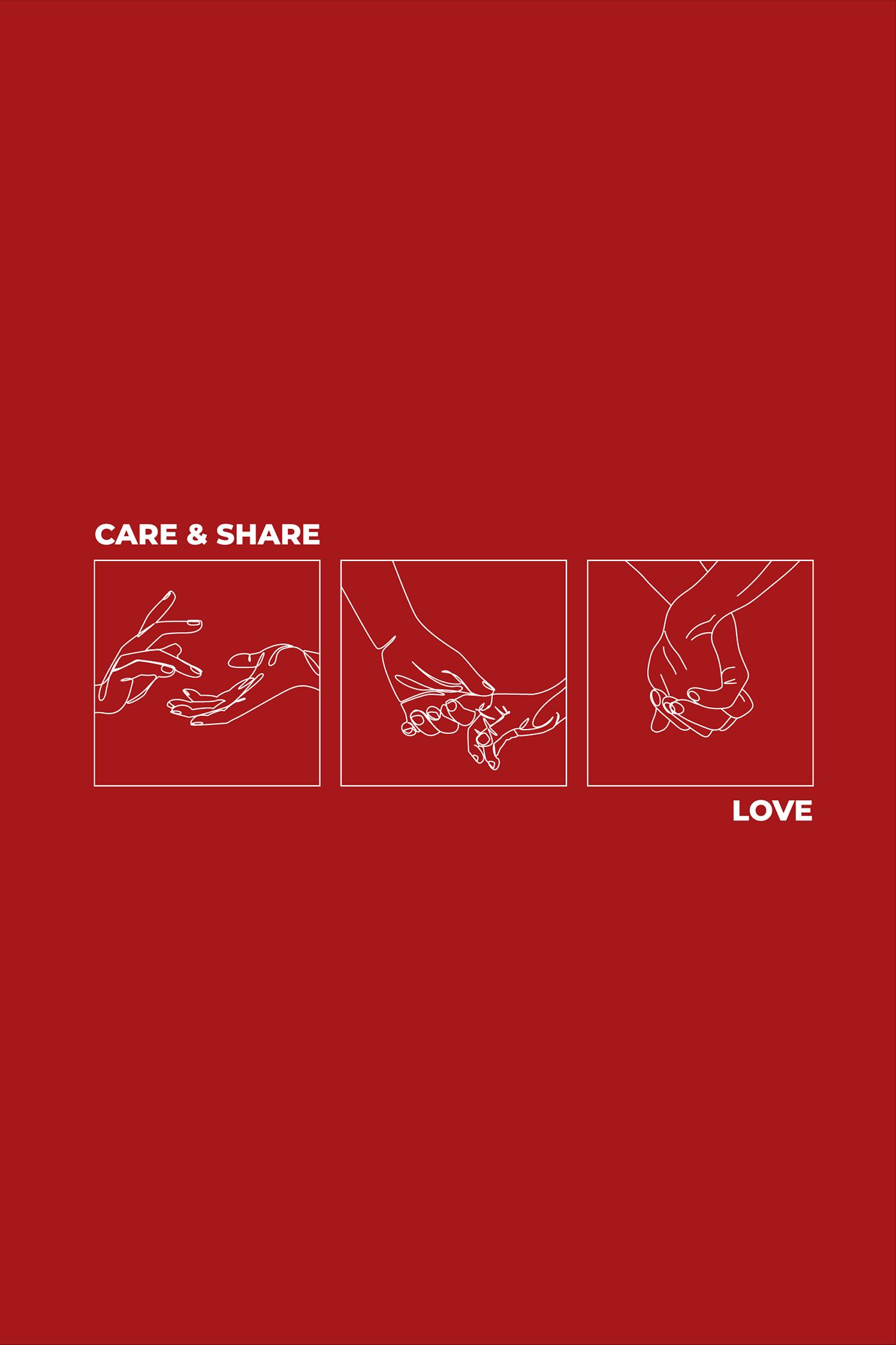 Áo thun cotton Care & Share hand in hand 1
