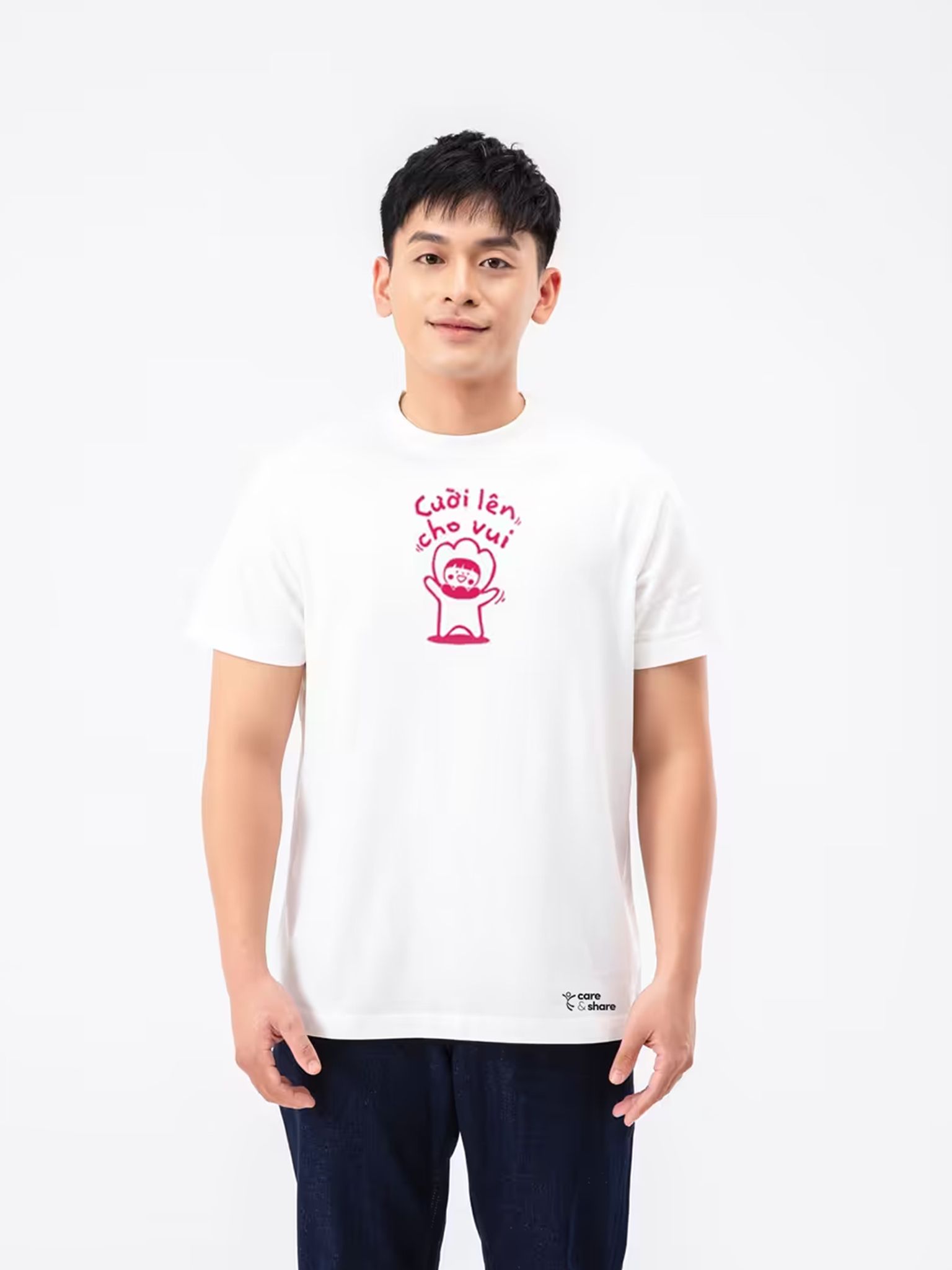 Áo in cotton Care & Share - Cười lên cho vui  3