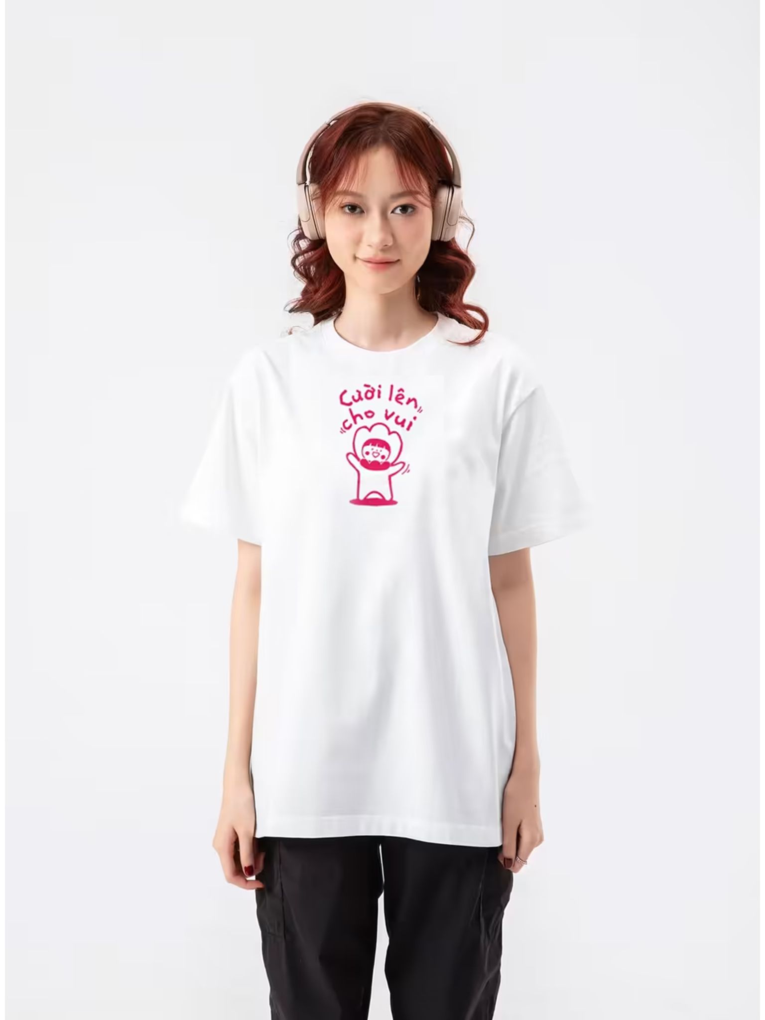 Áo in cotton Care & Share - Cười lên cho vui 