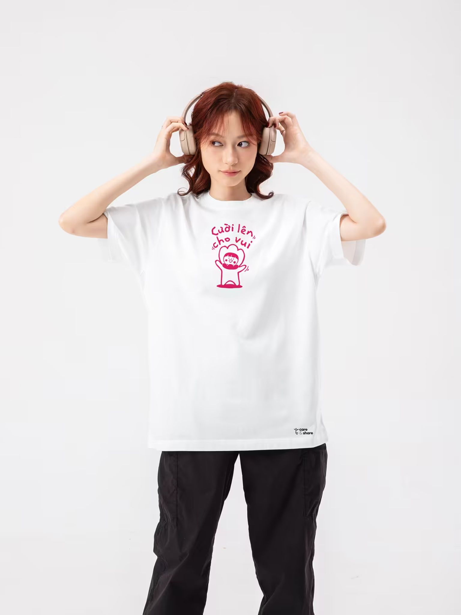 Áo in cotton Care & Share - Cười lên cho vui  5