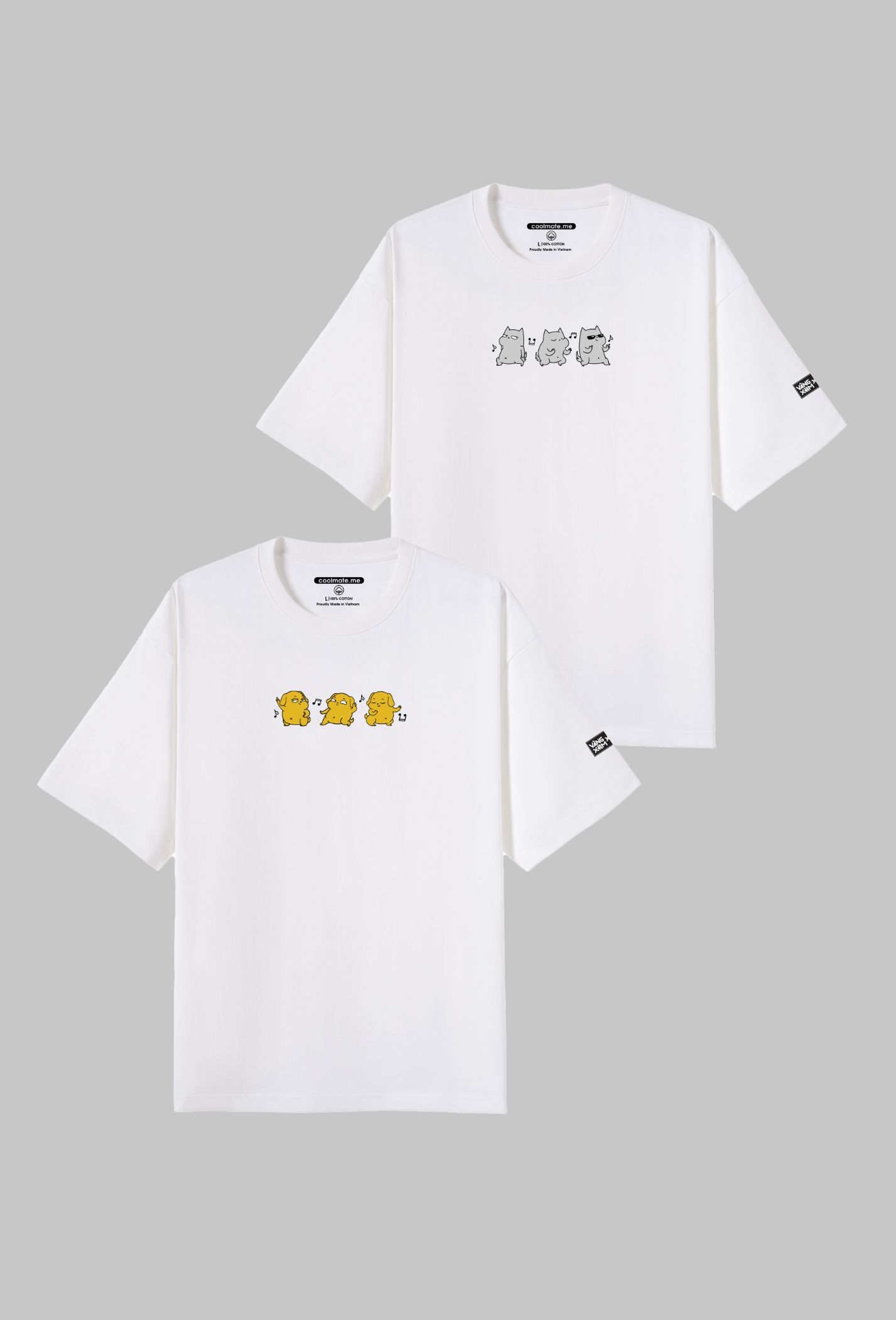 Combo 02 Áo Thun Nam Vàng Xám Comic