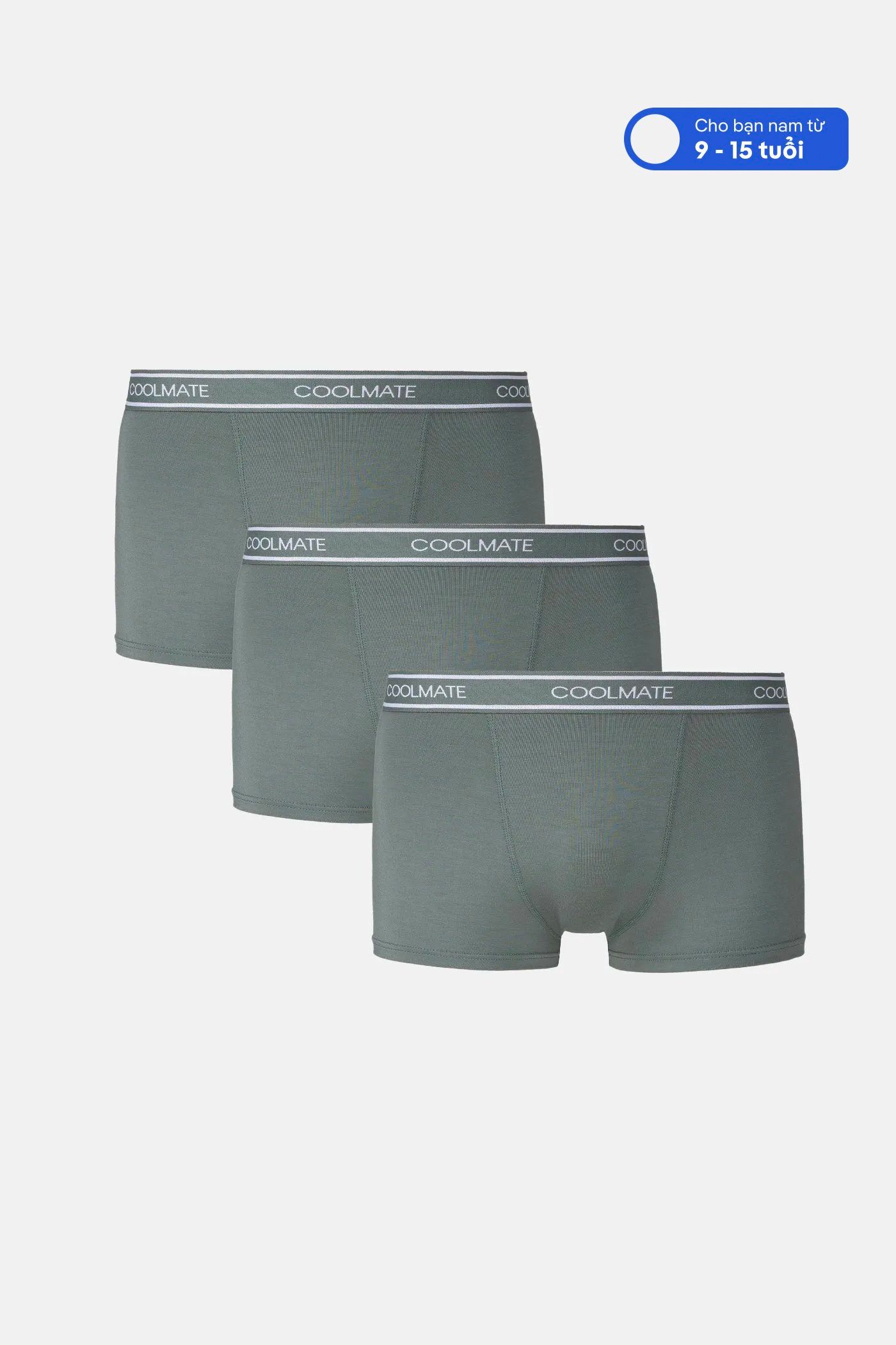 Combo 3 Quần Lót Nam Trunk Bamboo Trẻ em xanh-reu