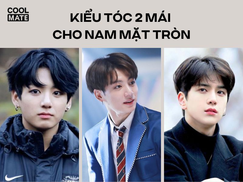 tóc hai mái nam mặt tròn