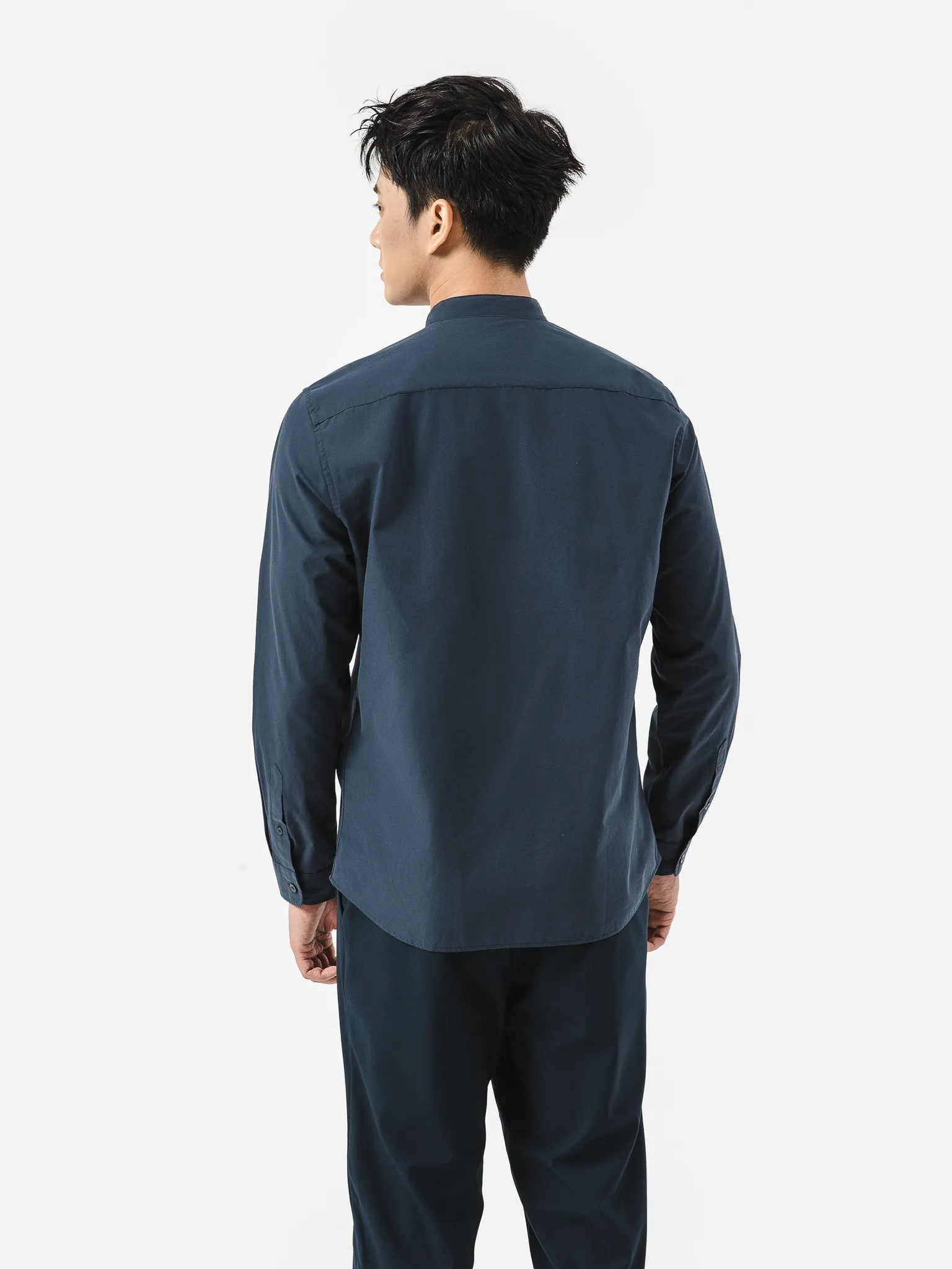 Áo sơ mi dài tay cổ tàu Premium Poplin   1