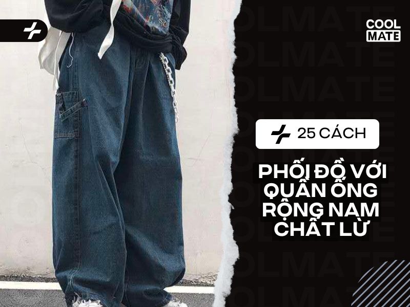 phối quần jean ống rộng nam