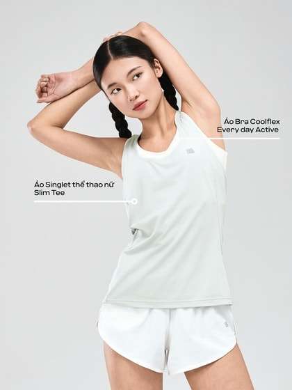 Set áo Singlet thể thao nữ Slim Tee + Bra CoolFlex more