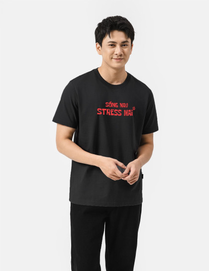Áo thun Cotton 220gsm Regular Sống nay stress mai