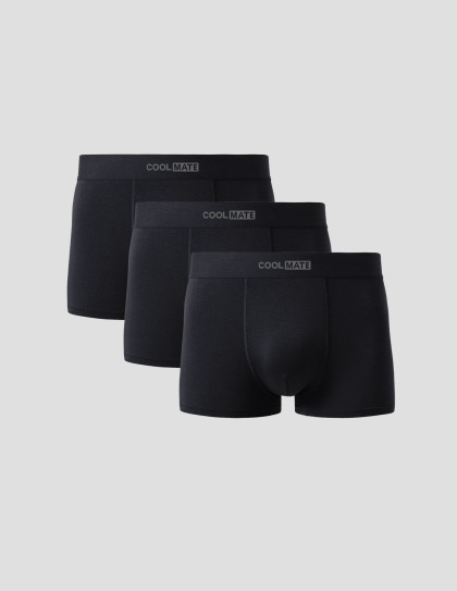 Pack 3 Quần Cotton Trunk phối cạp Logo Coolmate more