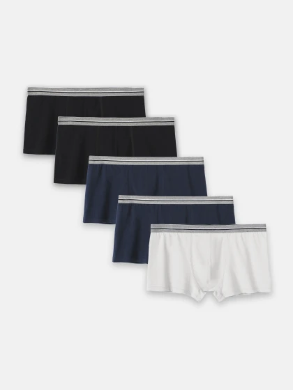 Pack 5 Quần Lót Nam Trunk Cotton Basics