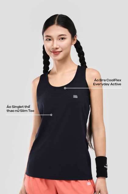 Set áo Singlet thể thao nữ Slim Tee + Bra CoolFlex