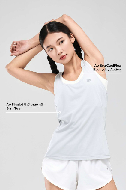 Set áo Singlet thể thao nữ Slim Tee + Bra CoolFlex