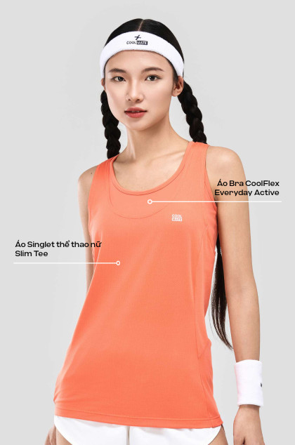 Set áo Singlet thể thao nữ Slim Tee + Bra CoolFlex