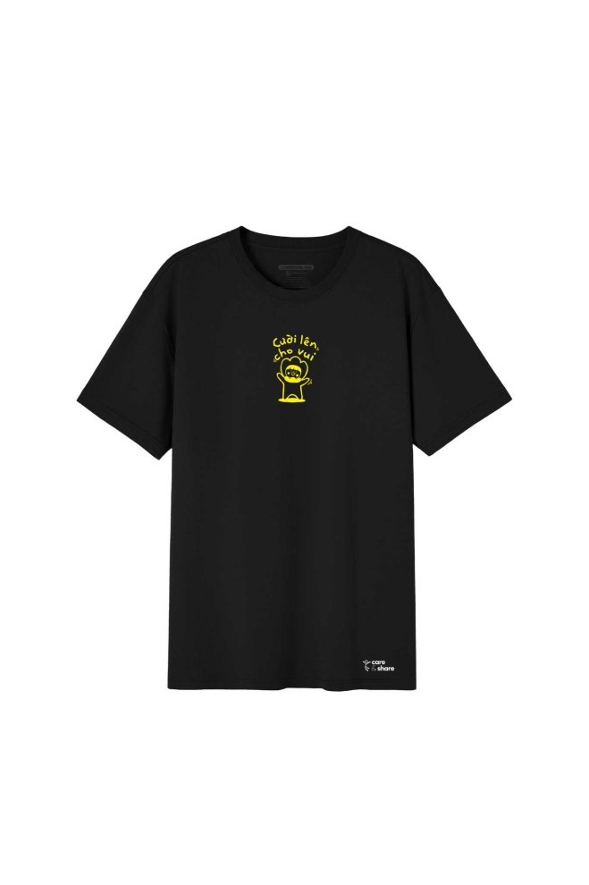 Áo in cotton Care & Share - Cười lên cho vui