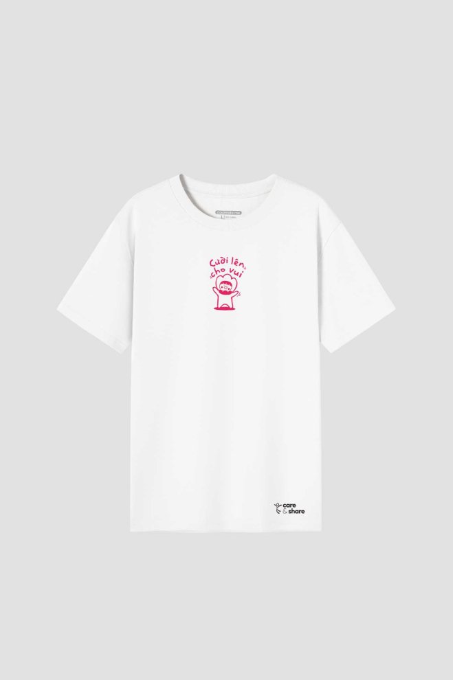 Áo in cotton Care & Share - Cười lên cho vui more