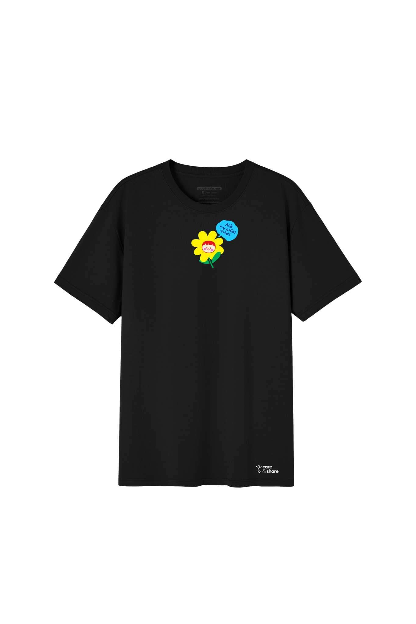 Áo in cotton Care & Share - Nở nụ cười tươi