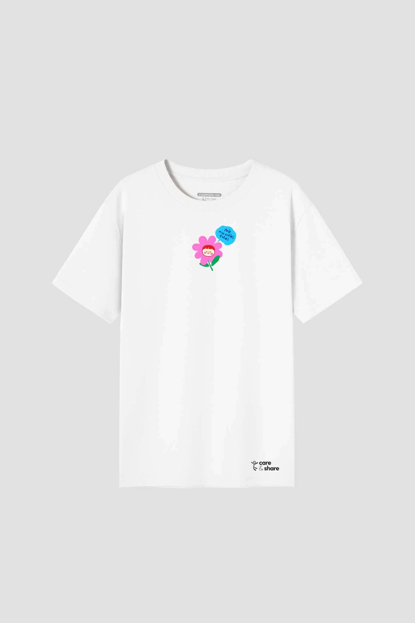 Áo in cotton Care & Share - Nở nụ cười tươi more